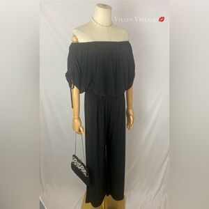 VINTAGE Y2K CINCH MULTI-WAY WIDE LEG JUMPSUIT IN BLACK